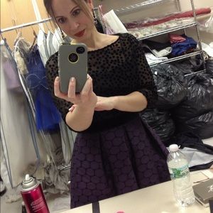 Long sleeve black and dark purple dress! Beautiful vintage look!